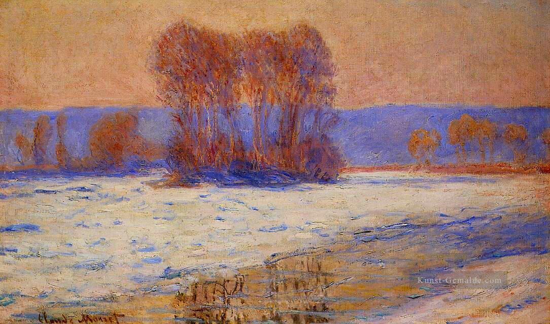 die Seine bei Bennecourt im Winter Claude Monet Ölgemälde